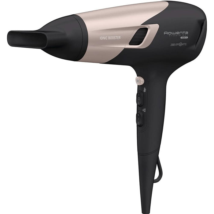 Uscator de par ROWENTA Studio Dry Glow CV5831F0, 2 viteze, 3 trepte temperatura, negru-roz WALTI