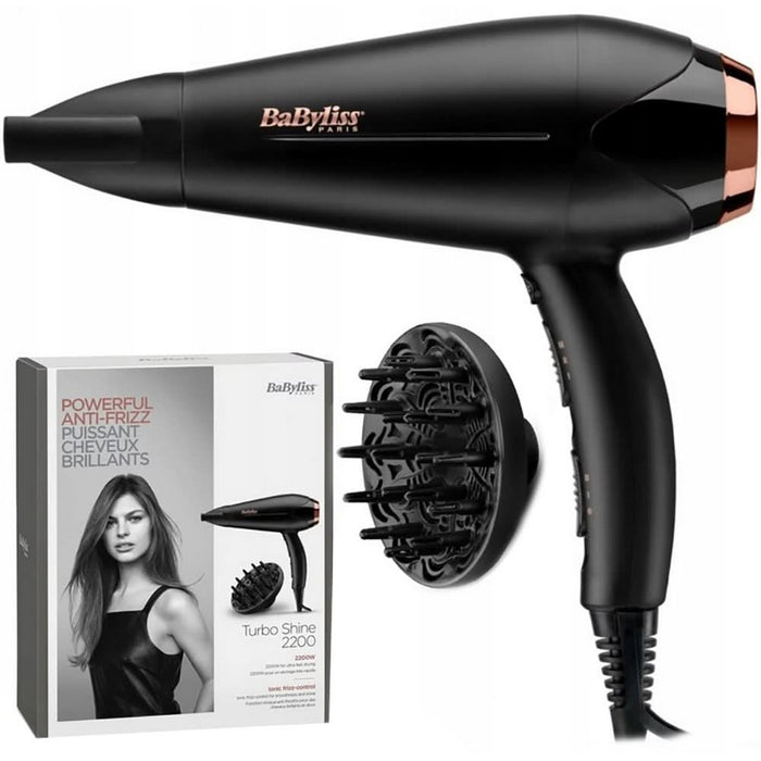 Uscator de par BABYLISS Turbo Shine D570DE, 2200W, 2 viteze, negru WALTI