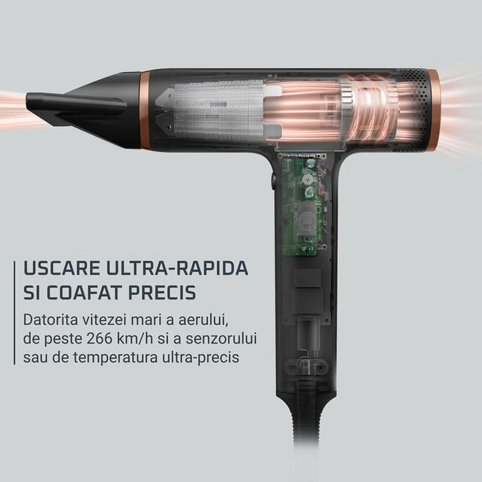 Uscator de par ROWENTA Nano HY8310F0, 1700W, 3 viteze, 3 trepte temperatura, negru WALTI