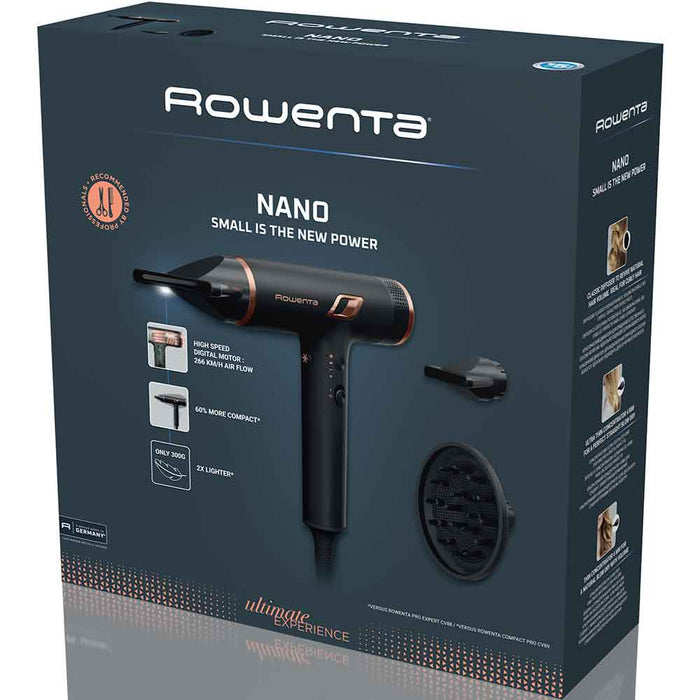 Uscator de par ROWENTA Nano HY8310F0, 1700W, 3 viteze, 3 trepte temperatura, negru WALTI
