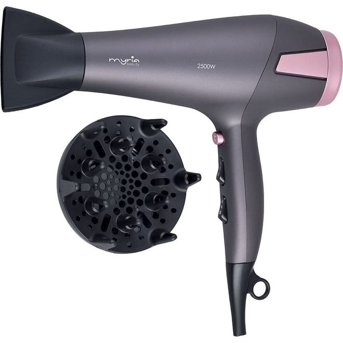 Uscator de par MYRIA MY4883, 2500W, 2 viteze, 3 trepte temperatura, gri WALTI