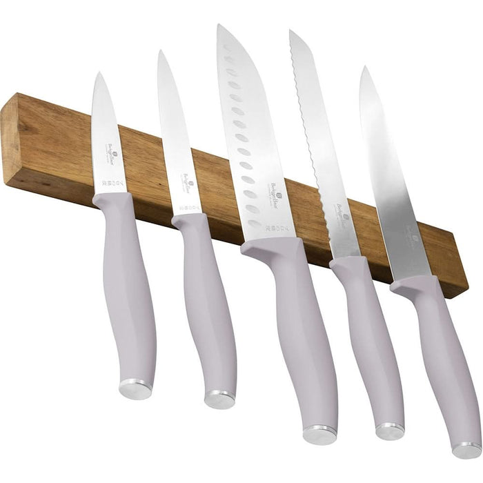 Set cutite BERLINGER HAUS BH/2946 + suport magnetic, 5 piese, otel, 9-20cm, gri WALTI