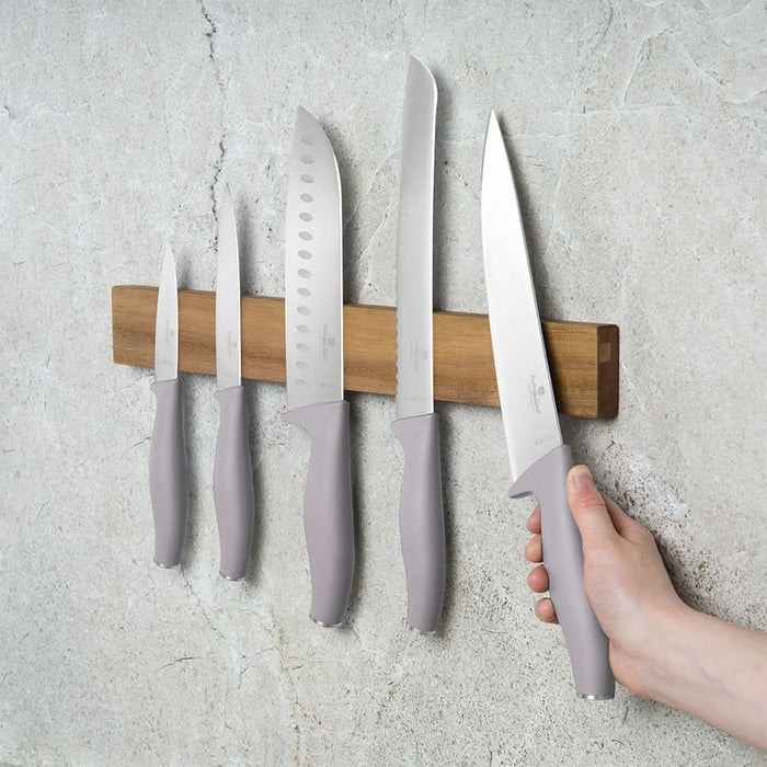 Set cutite BERLINGER HAUS BH/2946 + suport magnetic, 5 piese, otel, 9-20cm, gri WALTI