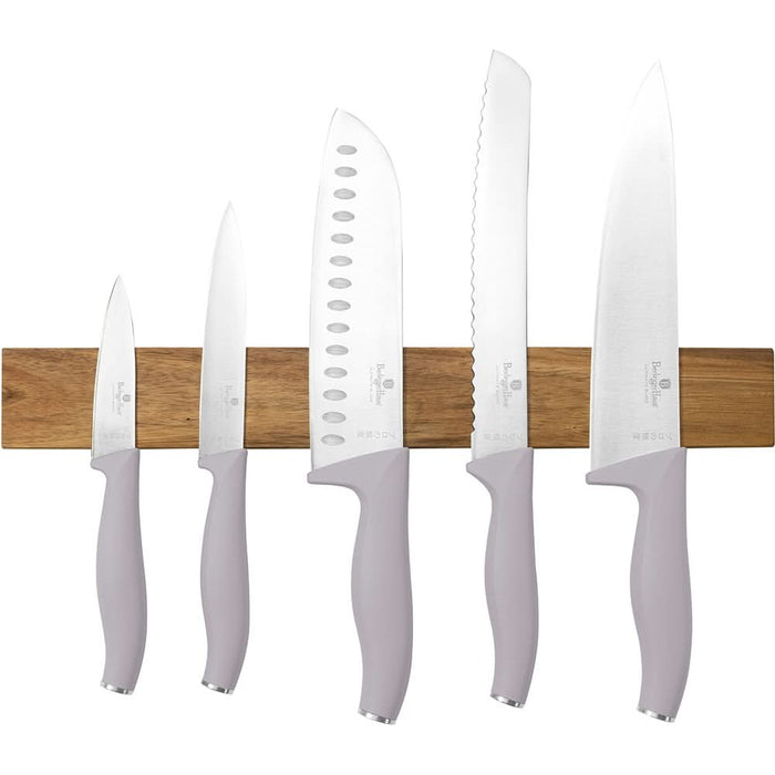 Set cutite BERLINGER HAUS BH/2946 + suport magnetic, 5 piese, otel, 9-20cm, gri WALTI