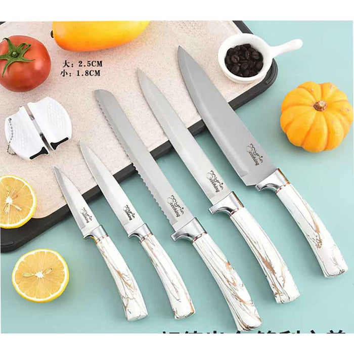 Set cutite MYRIA MC4053, 7 piese, otel inoxidabil, 12-19cm, alb WALTI