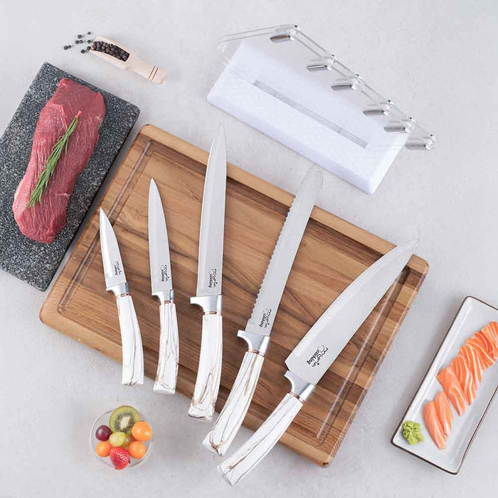Set cutite MYRIA MC4053, 7 piese, otel inoxidabil, 12-19cm, alb WALTI