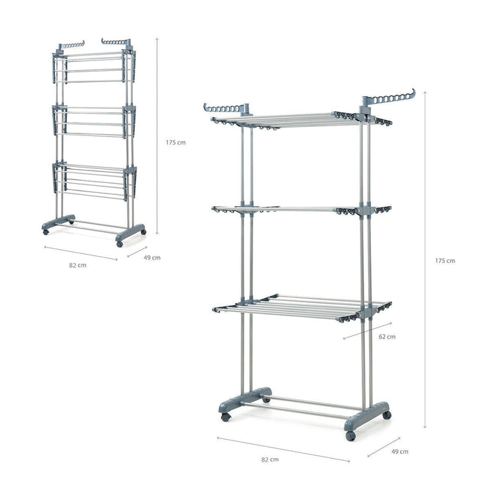 Uscător de rufe pliabil vertical cu roți Dolver InnovaGoods 24 Bare - WALTI WALTI