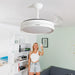 Ventilator de tavan cu lumină LED și 4 palete retractabile Keteez InnovaGoods Alb 72 W Ø49-104 cm - WALTI WALTI
