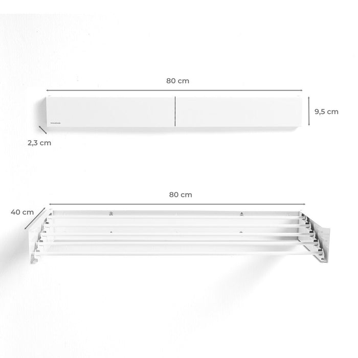 Uscător de rufe pliabil, extensibil și retractabil de perete Dryva 80 InnovaGoods - WALTI WALTI