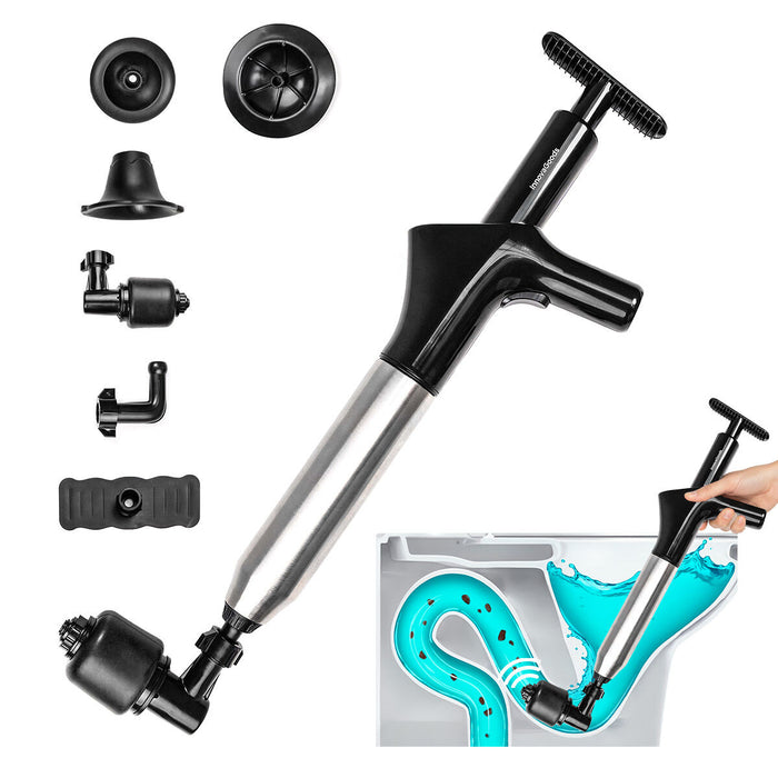 Desfundator cu aer comprimat de înaltă presiune cu accesorii și manometru 5 în 1 Jetpro InnovaGoods - WALTI WALTI