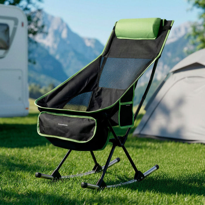 Scaun balansoar pliabil de camping 2 în 1 cu buzunar, pernă și geantă de transport Trillow InnovaGoods - WALTI WALTI
