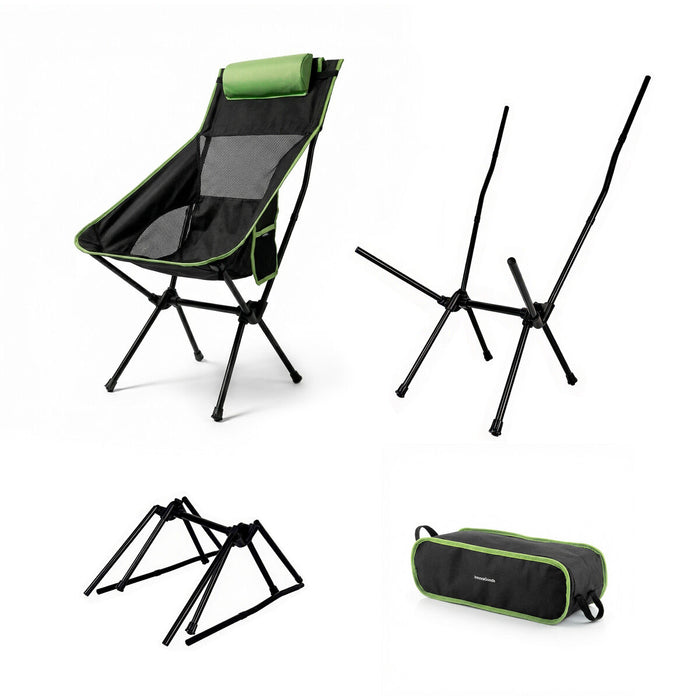 Scaun balansoar pliabil de camping 2 în 1 cu buzunar, pernă și geantă de transport Trillow InnovaGoods - WALTI WALTI
