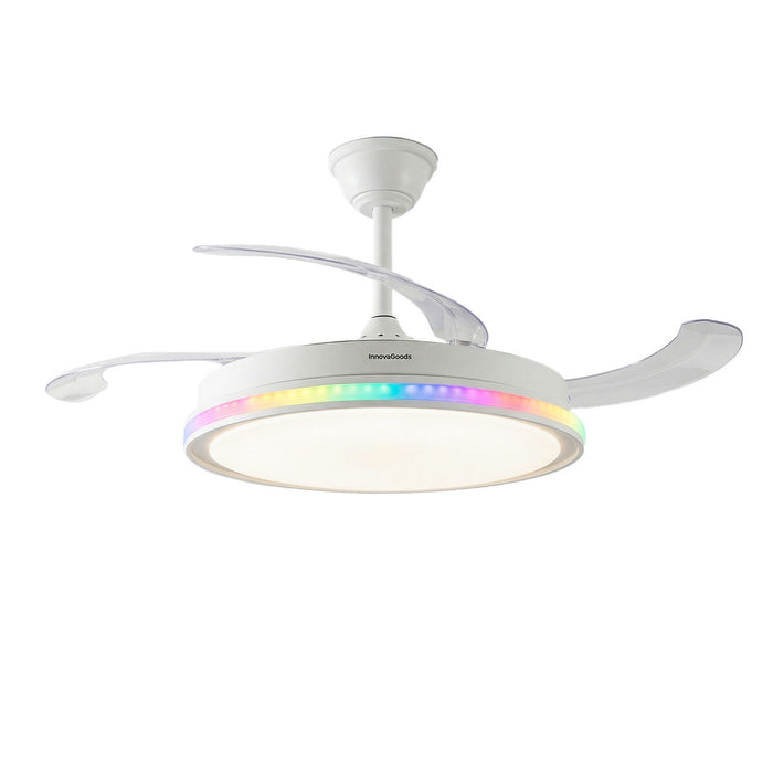 Ventilator de tavan cu lumină LED RGB, 4 pale retractabile și telecomandă InnovaGoods - WALTI WALTI
