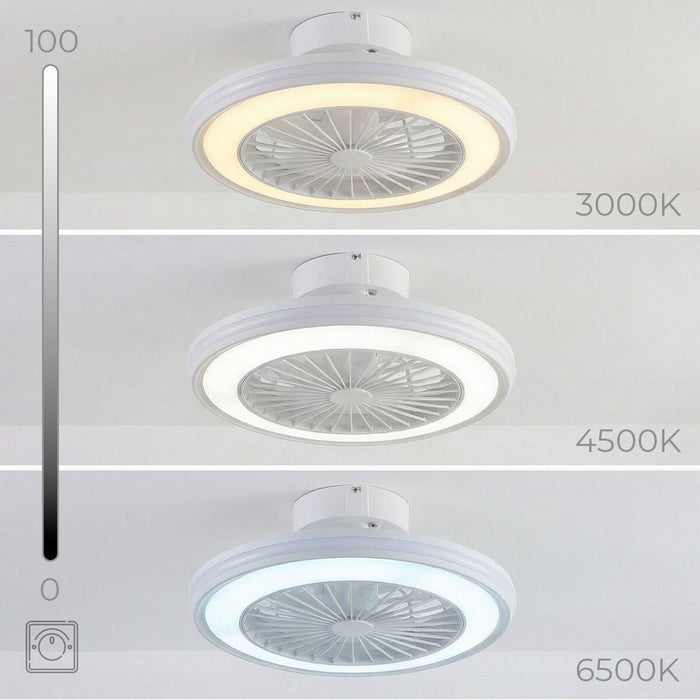 Ventilator de tavan cu lumină LED RGB, pale ascunse și telecomandă Nexory InnovaGoods - WALTI WALTI