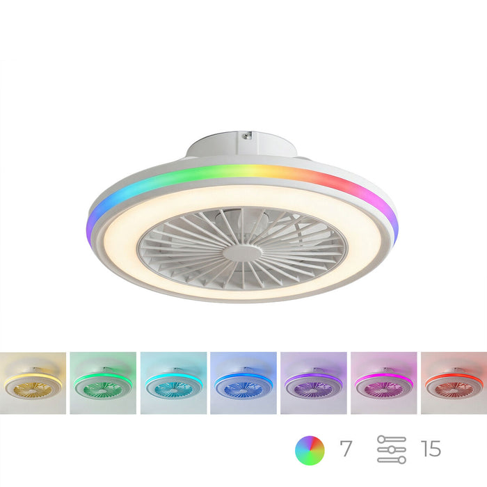 Ventilator de tavan cu lumină LED RGB, pale ascunse și telecomandă Nexory InnovaGoods - WALTI WALTI
