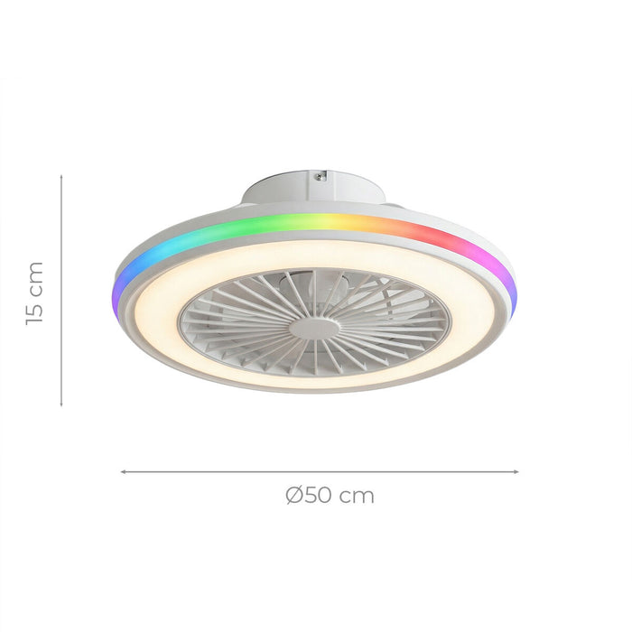 Ventilator de tavan cu lumină LED RGB, pale ascunse și telecomandă Nexory InnovaGoods - WALTI WALTI