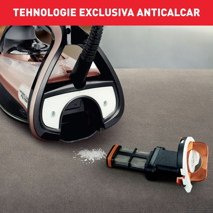 Fier de calcat TEFAL Ultimate Pure FV9845E0, 3000W, 260g/min, 350ml, talpa Durilium AirGlide, maro-negru WALTI