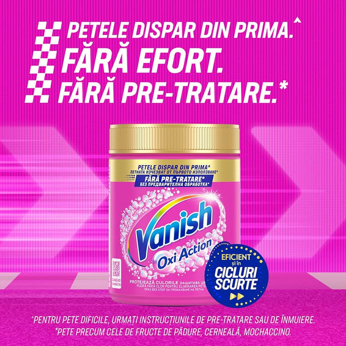 Pudra pentru indepartarea petelor VANISH Oxi Action, haine colorate, 960g WALTI