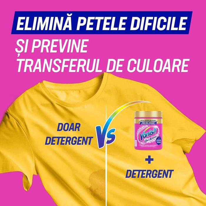 Pudra pentru indepartarea petelor VANISH Oxi Action, haine colorate, 960g WALTI