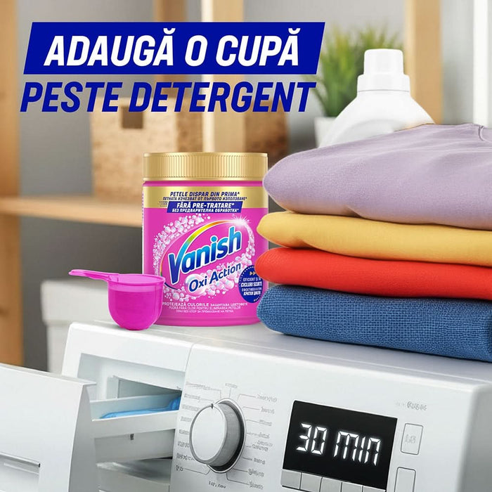 Pudra pentru indepartarea petelor VANISH Oxi Action, haine colorate, 960g WALTI