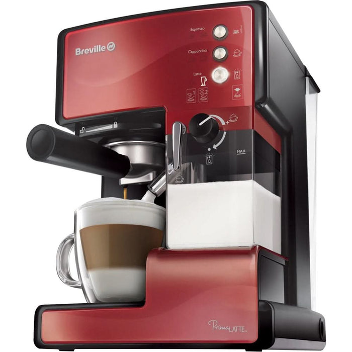 Espressor manual BREVILLE Prima Latte VCF046X-01, 1.5l, 1050W, 15 bar, sistem Cappuccino, rosu-negru WALTI