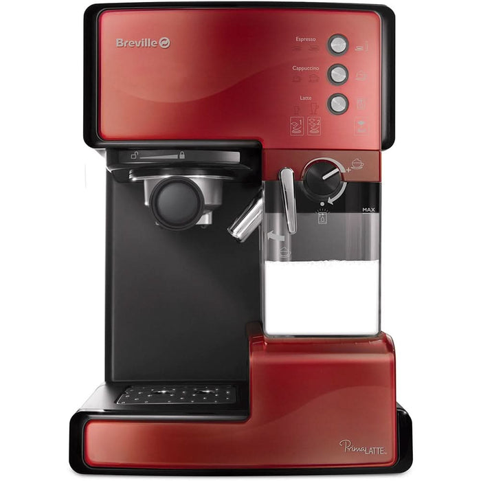 Espressor manual BREVILLE Prima Latte VCF046X-01, 1.5l, 1050W, 15 bar, sistem Cappuccino, rosu-negru WALTI