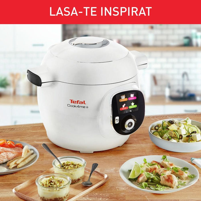 Multicooker TEFAL Cook4Me+ CY851130, 6l, 1600W, 6 programe, aplicatie 150 retete, alb-gri WALTI