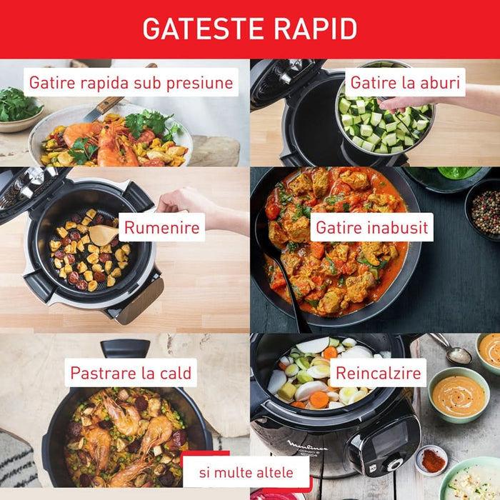 Multicooker TEFAL Cook4me Touch CY912831, 6l, 1600W, 13 programe, negru WALTI