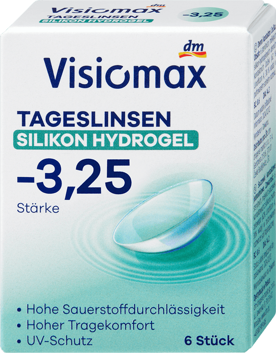 Visiomax Lentile de contact zilnice din silicon-hidrogel dioptrie -3,25, 6 buc WALTI