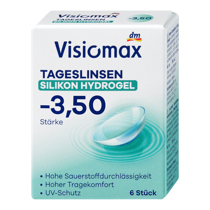 Visiomax Lentile de contact zilnice din silicon-hidrogel dioptrie -3,50, 6 buc WALTI