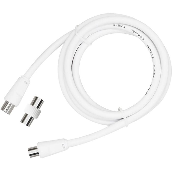 Cablu antena coaxial VORTEX VO2842, 1.5m, alb + Adaptor WALTI