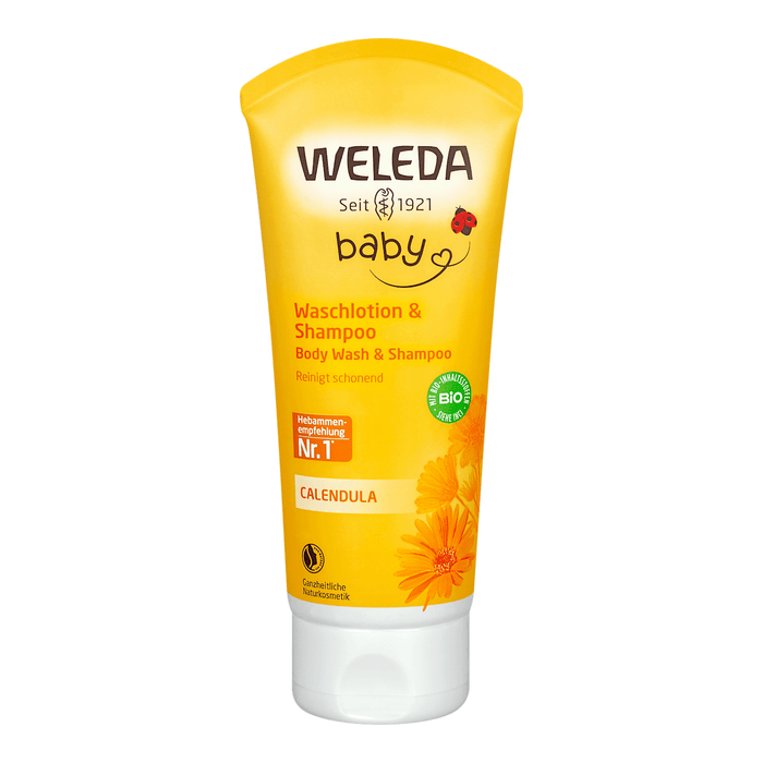 WELEDA baby Loțiune de spălare și șampon cu extract de gălbenele pentru bebeluși, 200 ml WALTI