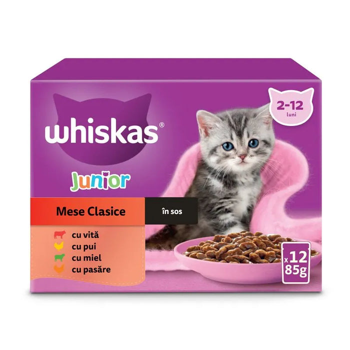 whiskas Junior Hrana Umeda pentru Pisici Selectii Clasice in Sos 12 x 85 g - WALTI WALTI