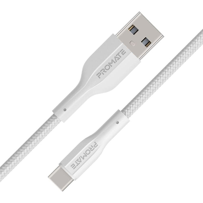 Cablu date PROMATE XCord-AC200, USB-A - USB-C, 2m, alb WALTI