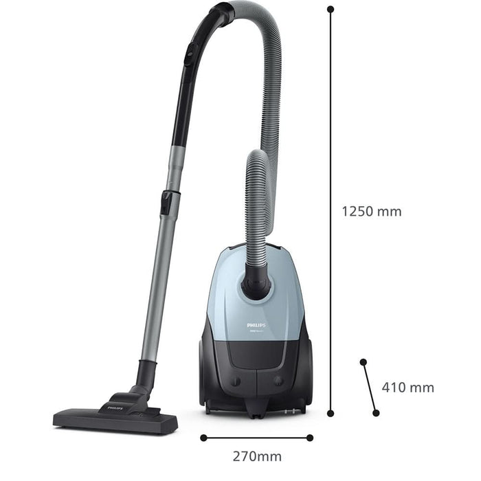 Aspirator cu sac PHILIPS Seria 2000 XD1142/10, 3l, 750W, 77dB, bleu-negru WALTI