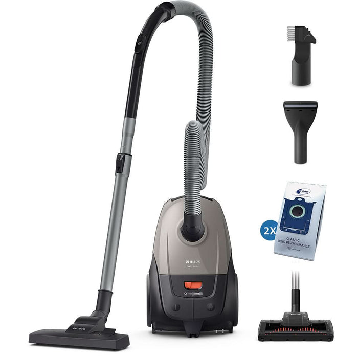 Aspirator cu sac PHILIPS Seria 2000 XD2152/12, 3l, 800W, 77dB, gri-negru WALTI
