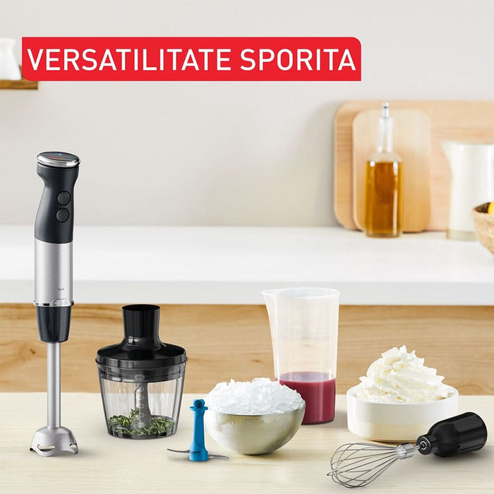 Mixer vertical TEFAL Quickchef+ HB67E830, 0.8l, 1000W, 20 trepte viteza, negru-argintiu WALTI
