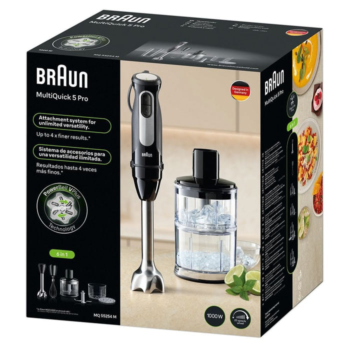 Mixer vertical BRAUN MultiQuick 5 Pro MQ55254M, 0.6l, 1000W, 25 trepte viteza, negru-argintiu WALTI