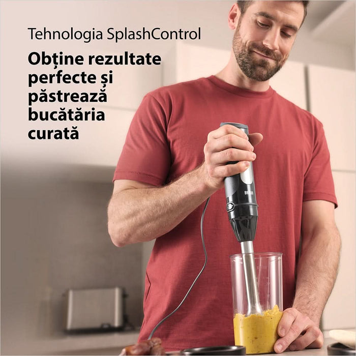 Mixer vertical BRAUN MultiQuick 5 Pro MQ55307M, 0.6l, 1000W, 25 trepte viteza, negru-argintiu WALTI