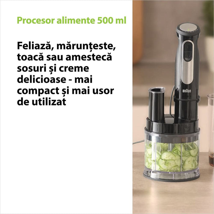 Mixer vertical BRAUN MultiQuick 5 Pro MQ55755M, 0.6l, 1000W, 25 trepte viteza, negru-argintiu WALTI