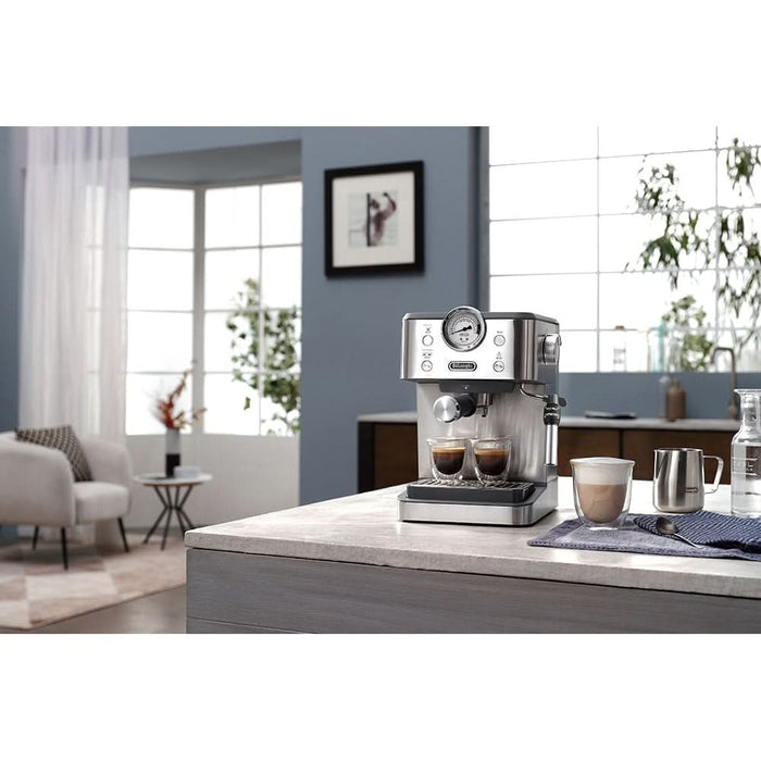 Espressor manual DELONGHI Classic EM450.M, 1.7l 1300W, 15 bar, sistem manual de spumare, argintiu WALTI