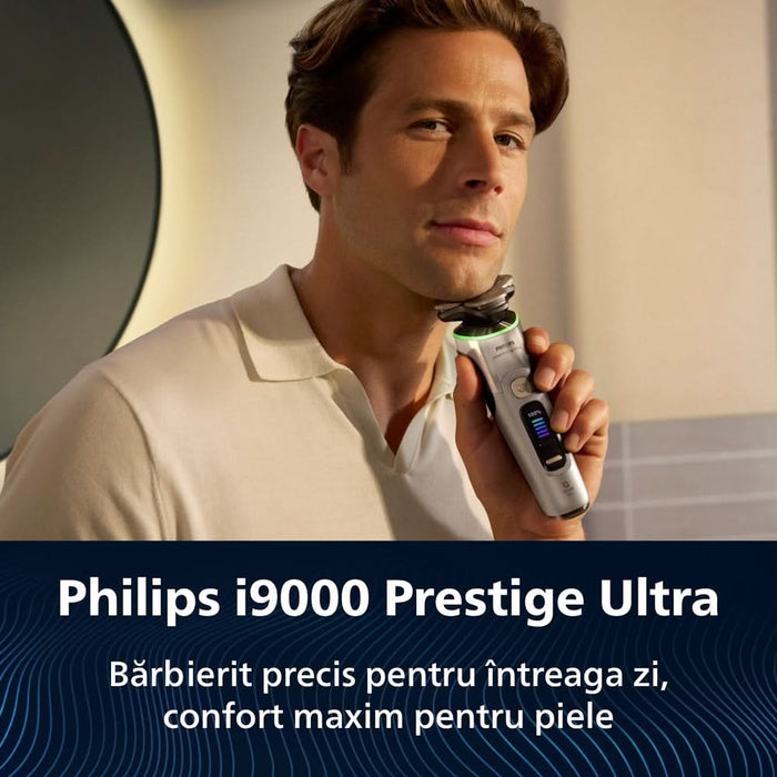 Aparat de ras PHILIPS i9000 Prestige Ultra XP9403/31, acumulator, autonomie 60 min, SkinIQ, auriu WALTI