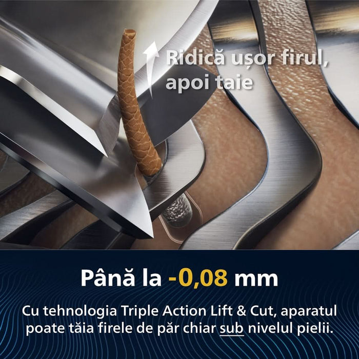 Aparat de ras PHILIPS i9000 Prestige Ultra XP9403/31, acumulator, autonomie 60 min, SkinIQ, auriu WALTI