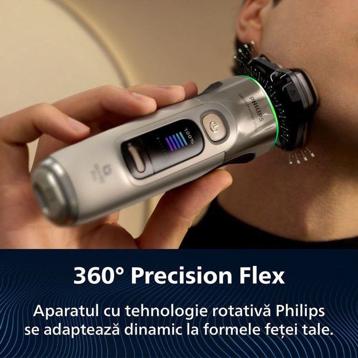 Aparat de ras PHILIPS i9000 Prestige Ultra XP9403/31, acumulator, autonomie 60 min, SkinIQ, auriu WALTI