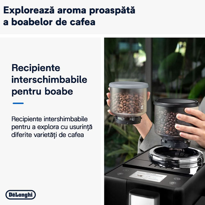 Espressor automat DELONGHI Rivelia EXAM440.55.B, 1.4l, 1450W, 19 bar, negru WALTI