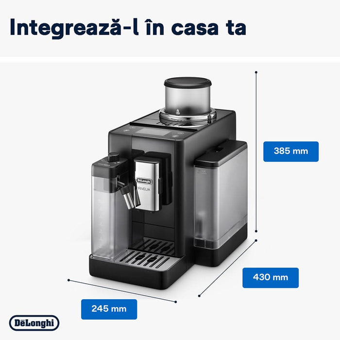 Espressor automat DELONGHI Rivelia EXAM440.55.B, 1.4l, 1450W, 19 bar, negru WALTI