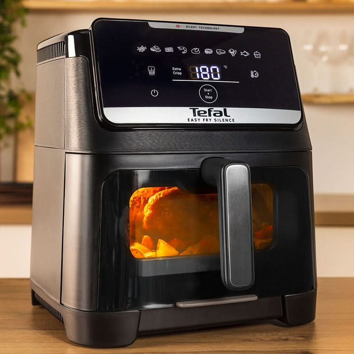 Friteuza cu aer cald TEFAL Easy Fry Silence EY8468E0, 2kg, 7l, 2000W, negru WALTI