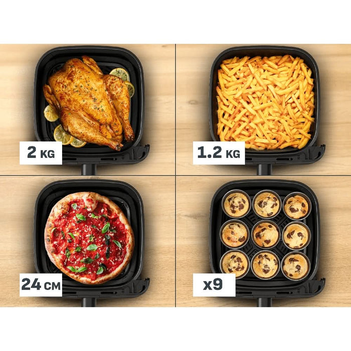 Friteuza cu aer cald TEFAL Easy Fry Mega Compact EY866HE1, 1.5kg, 7.5l, 2020W, negru WALTI