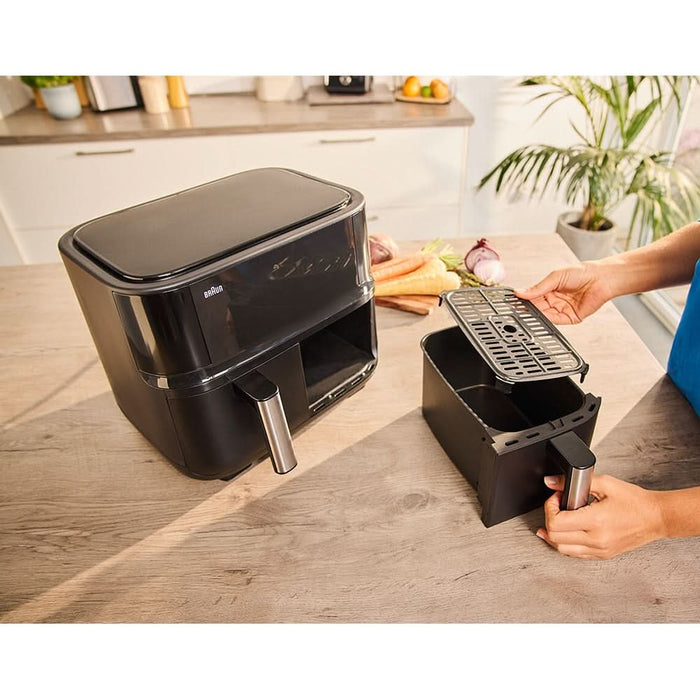 Friteuza cu aer cald dubla BRAUN TwinCook 3 TD3030IBK, 8l, 1.8kg, 2850W, negru-argintiu WALTI