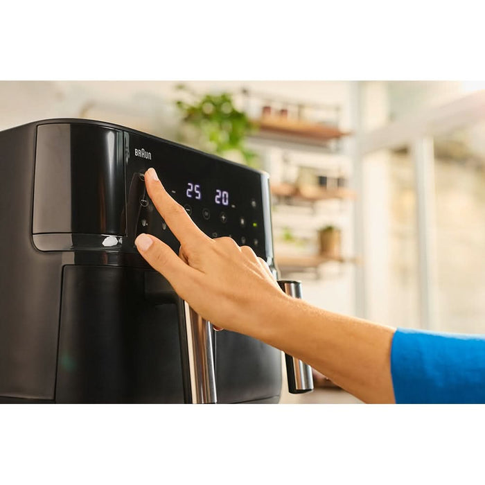 Friteuza cu aer cald dubla BRAUN TwinCook 3 TD3030IBK, 8l, 1.8kg, 2850W, negru-argintiu WALTI
